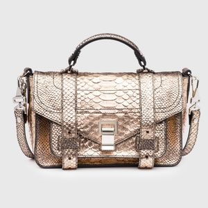 Proenza Schouler Metallic Gold Python PS1 Tiny Bag